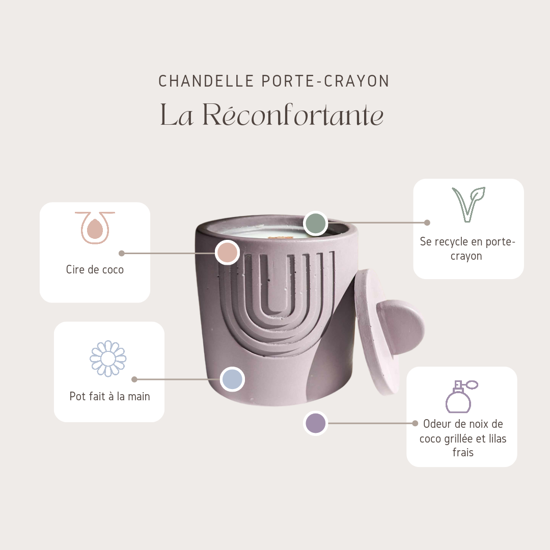 Bougie porte-crayon La Réconfortante
