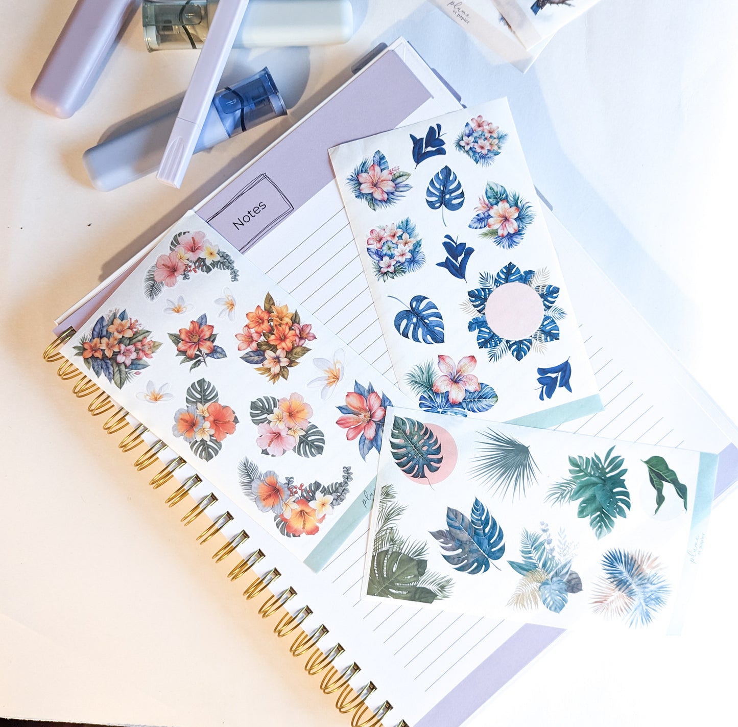 Autocollants style Washi - SOUS LES TROPIQUES