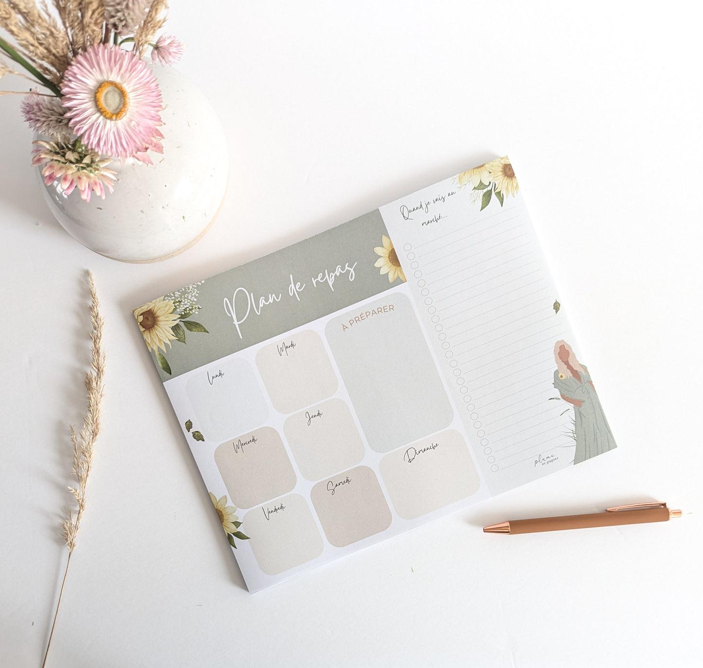Planificateur Plan de repas "Tournesols'