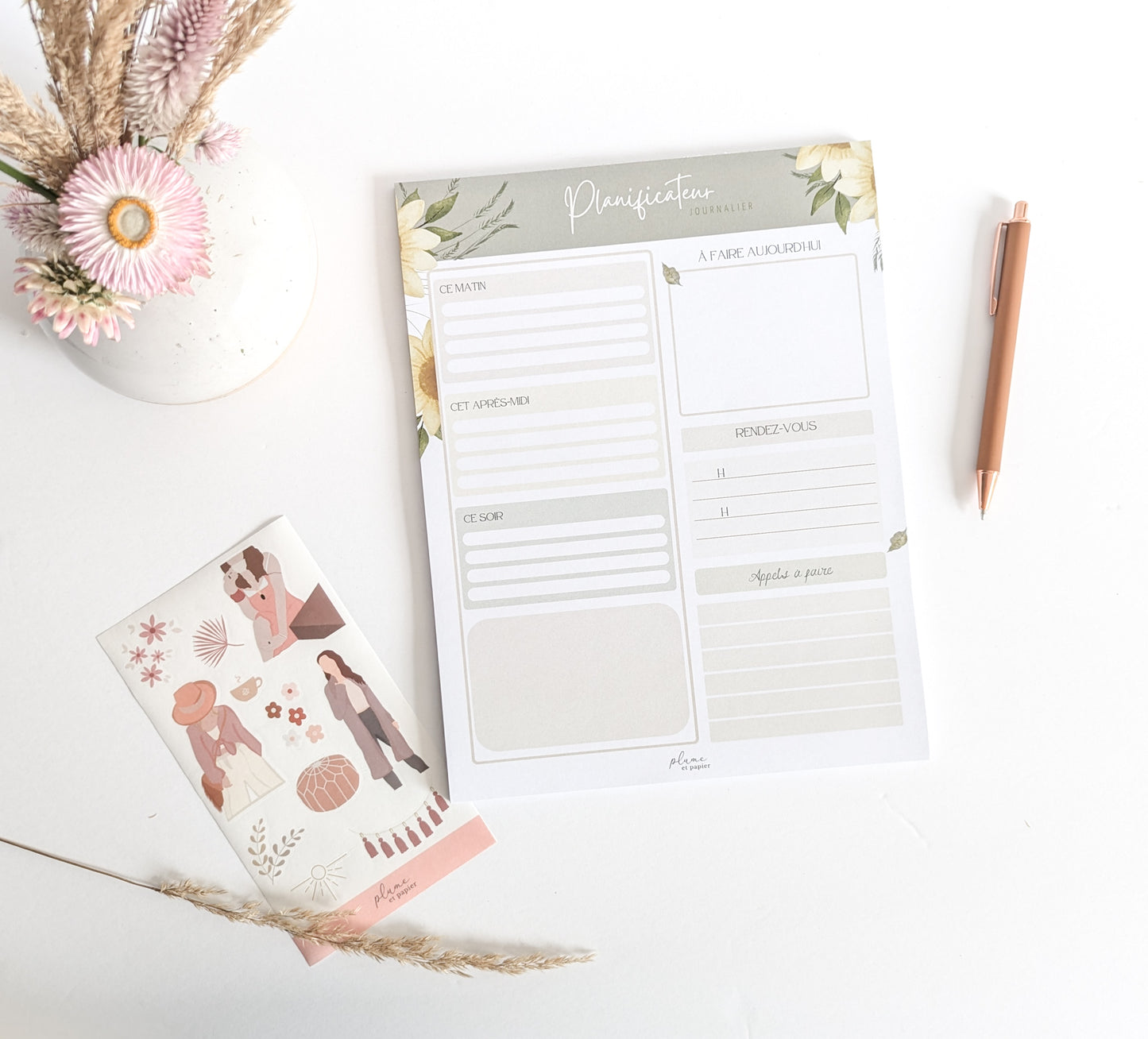 Planificateur journalier "Tournesols"