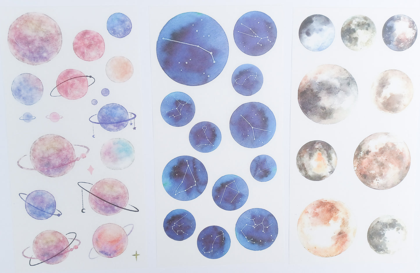 Autocollants style Washi (ensemble de 3 feuilles) (Plusieurs modèles disponibles)