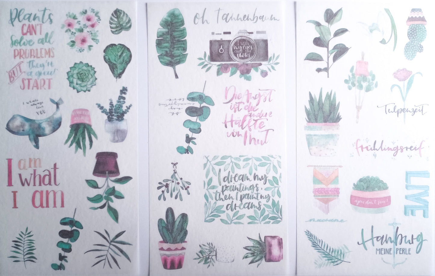 Autocollants style Washi (ensemble de 3 feuilles) (Plusieurs modèles disponibles)